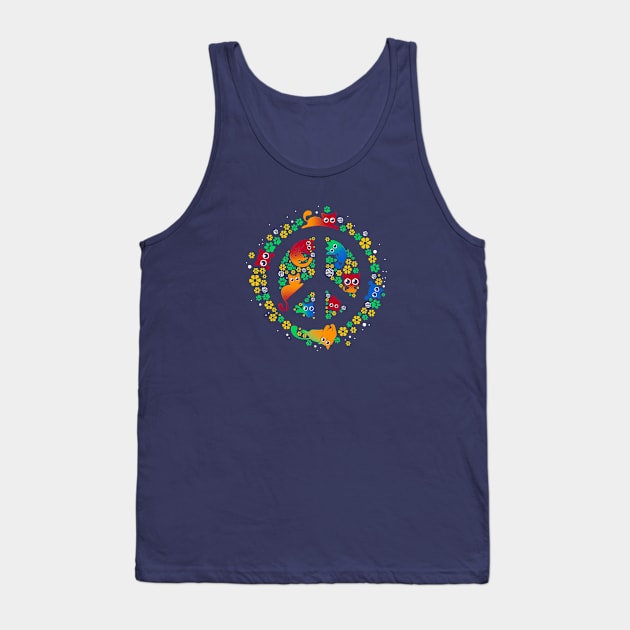 Peace & Cats Tank Top by eriondesigns